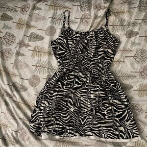 Zebra Print Strappy Dress